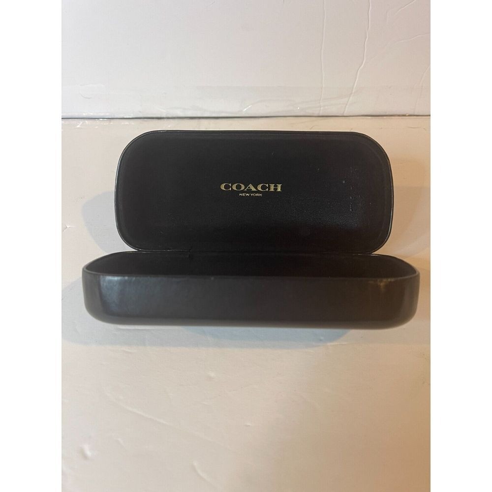 Coach Black Hard Shell Clamshell Sunglasses Eyeglasses Case Gold Foil Logo